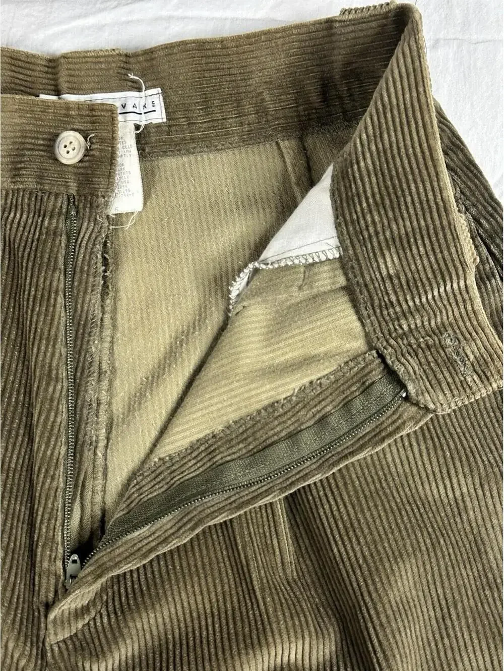 ✨🌿 Vintage Weathervane USA Olive Corduroy High Waist Pleated Pants Size 6🌿✨ - Picture 7 of 16